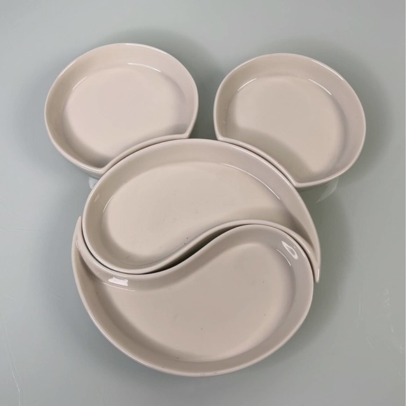 Disney Other - Disney Mickey Mouse Puzzel Ceramic Plates EUC
